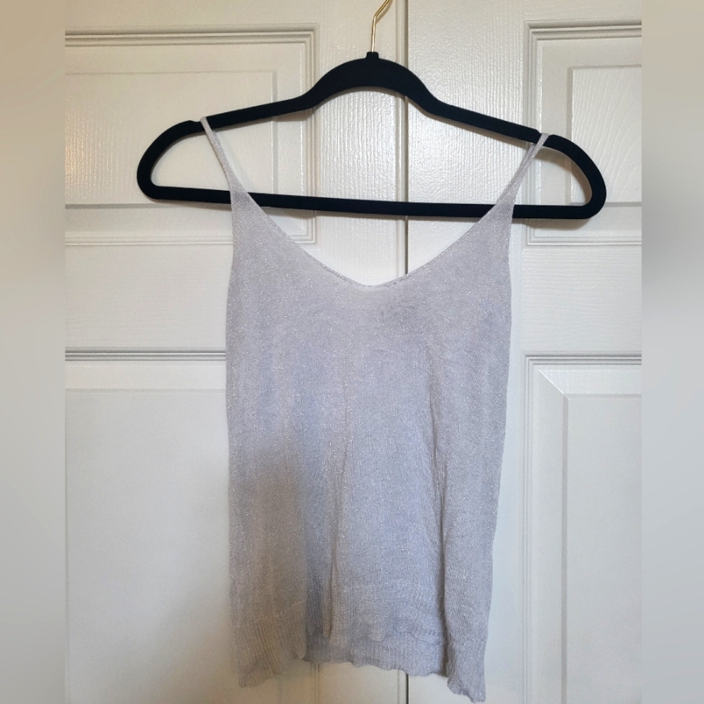 Sparkly silver tank top